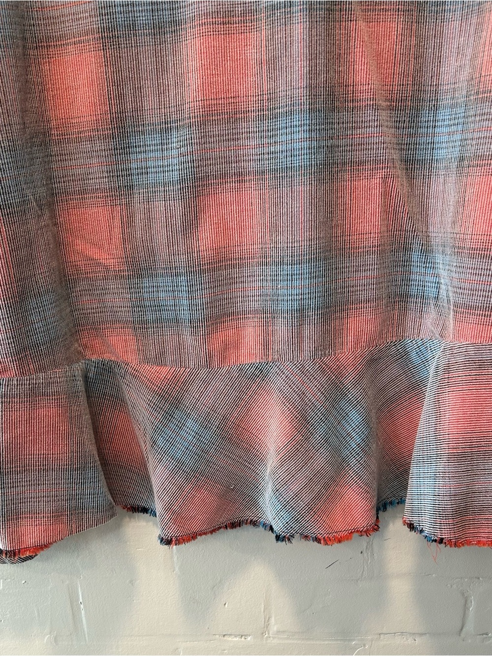 Free People We The Free Plaid Corduroy Button Up Shirt Raw Hem Size L Indie Boho - Picture 9 of 9